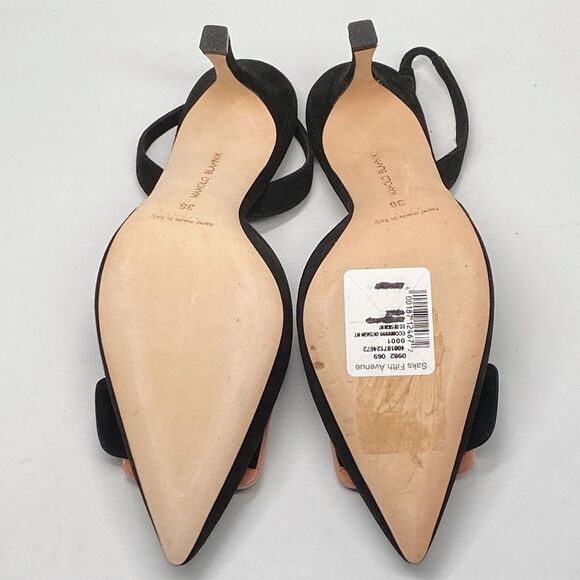 Manolo Blahnik Maysli Suede Buckle Slingback Pumps size 36 - Picture 12 of 13